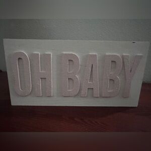 Pink 'Oh Baby' Wall Decor